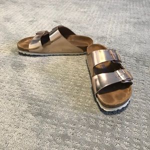 Rose Gold Arizona Birkenstocks